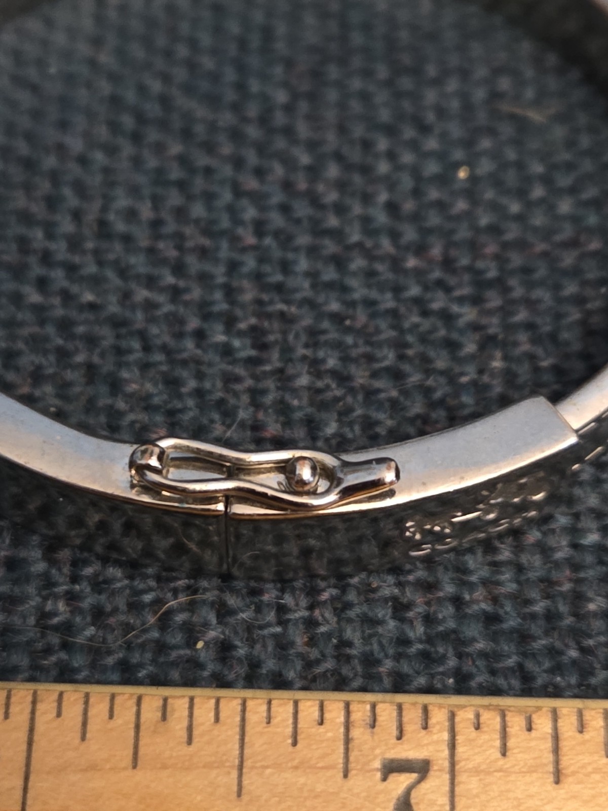 Vintage Coach Silvertone Solid Bangle Bracelet - image 3
