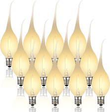 12 Pcs Silicone Dipped Candle Light Bulbs, LED Silicone Candle Bulbs, 0.7 Watts
