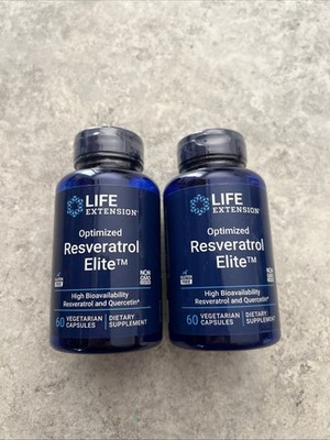 2X OPTIMIZED  RESVERATROL ELITE HEART BRAIN HEALTH  60 Capsule LIFE EXTENSION