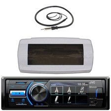 JVC KD-X560BT 1-DIN Marine Bluetooth Receiver W/White Cover, 22" Radio Antenna
