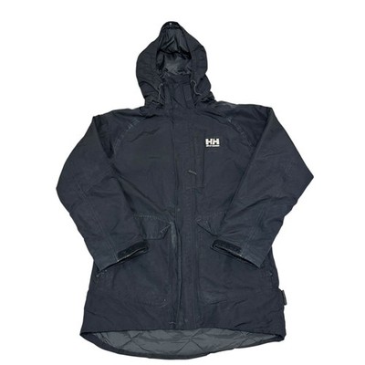 Helly Hansen Mens Parka Jacket Helly Tech Waterproof Black Hooded Small