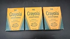 Vintage NOS Crayola Crayons 16 Brilliant Colors Binney  Smith Lot Of 3