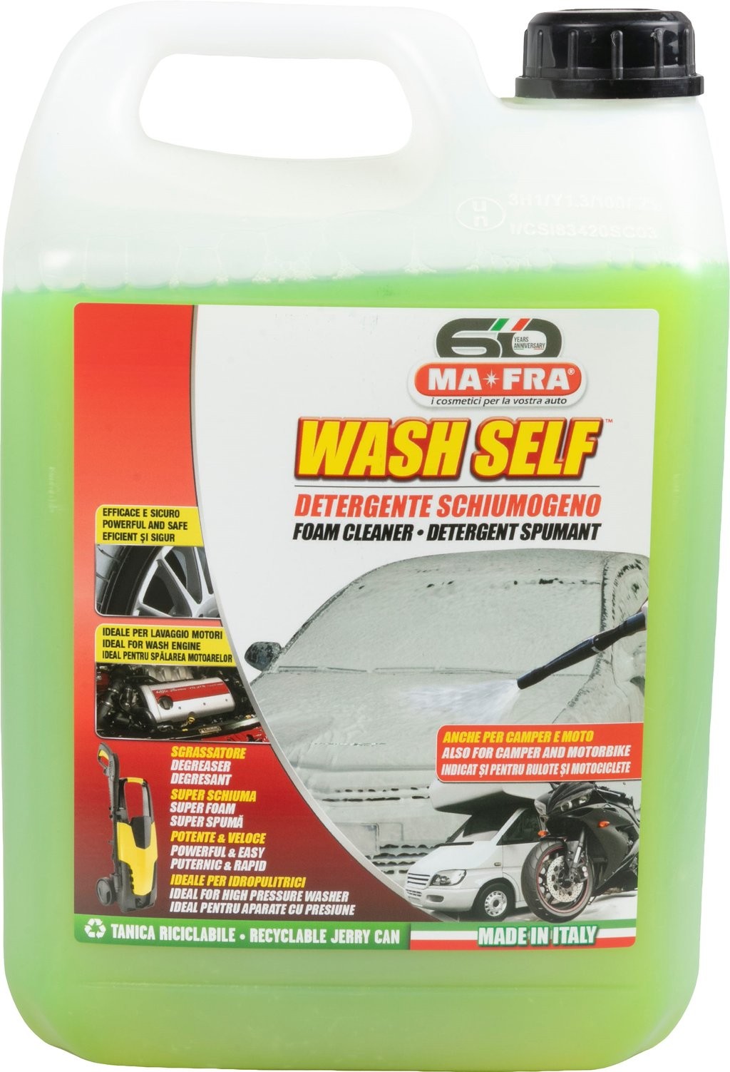 MA-FRA Washself 5 Kg Detergente Schiumogeno Concentrato per Idropulitrici