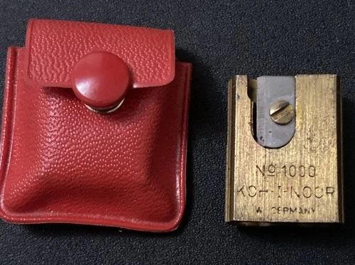 Vintage KOH-I-NOOR Pencil Sharpener w/ Case W. Germany No. 1000