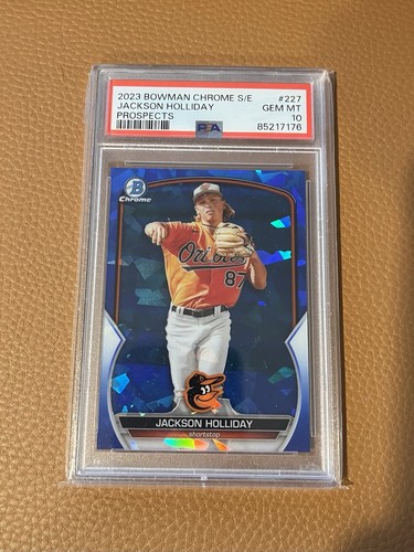 2023 Bowman Chrome Sapphire JACKSON HOLLIDAY Blue Refractor Rookie RC PSA 10 GEM
