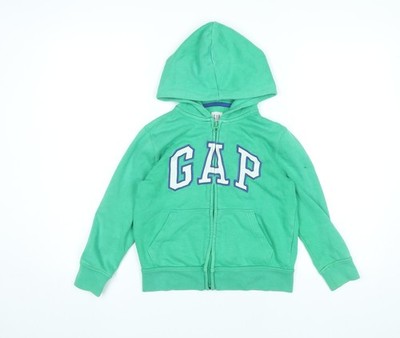 GAP Kinder Jungen grün Hoodie mit durchgehendem Reißverschluss Alter 6-7 Jahre Logo Sweatshirt