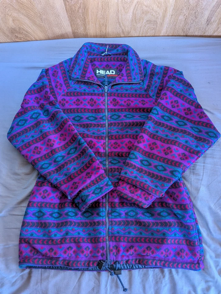 De colección HEAD Ropa de Esquí Para Mujer Chaqueta Púrpura Grande Retro Años 90 Cremallera Completa Esquí Polar  Foto 2 de 4