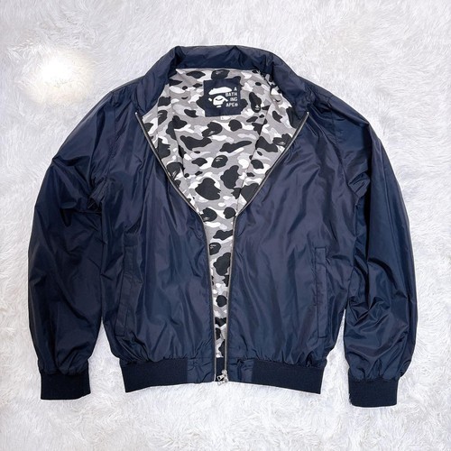 A Bathing Ape 90s Vintage Polyester Nylon Hooded Blouson Jacket Black - Picture 3 of 11