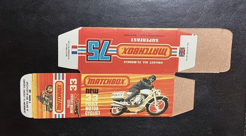 Voiture Miniature Matchbox Superfast #33 Police Motorcyclist - Boîte Reproduction (1977-1982)