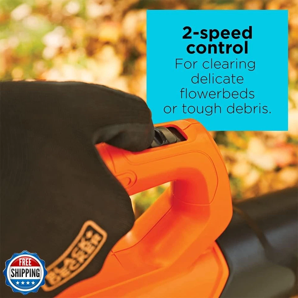 Soprador de folhas sem fio BLACK+DECKER 20V MAX com bateria e carregador, poderoso  - Imagem 4 de 4