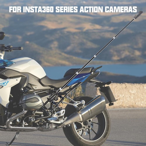 Motorcycle Bike Handlebar Double Clamp Mount with 59" Invisible Selfie for Insta - Picture 6 of 8