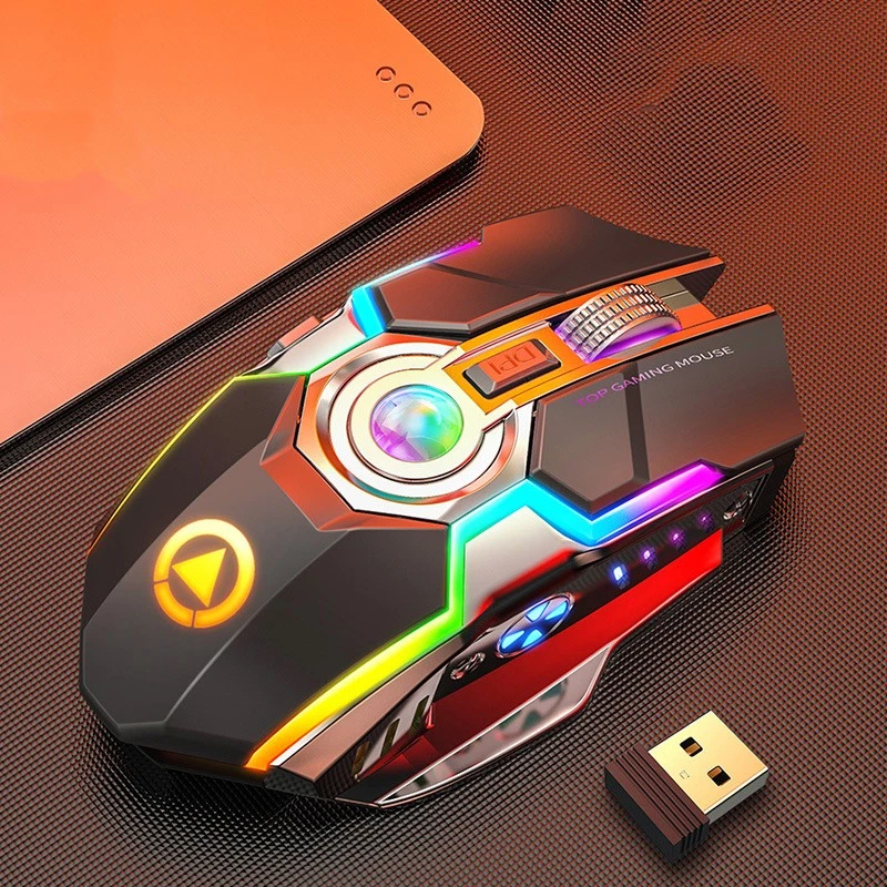 A5 Wireless Gaming Mouse Rechargeable Silent Ergonomic 7 Keys RGB Backlit Mice - Image 2 of 4