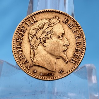 Francia 10 Franchi 1864 A Napoleone III con corona 3 23 g 900 Oro Ss