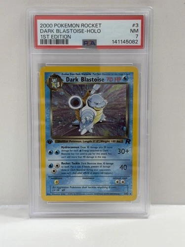 Pokémon TCG Team Rocket Dark Blastoise 1st Edition Holo 3/82 PSA 7 SWIRL 💫