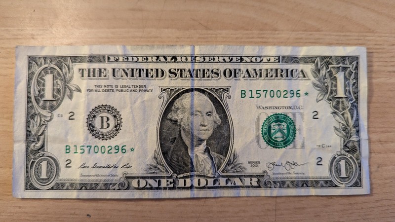 03 Super Rare $1 US NY Star Bureau of Engraving & Printing Replacement Banknote
