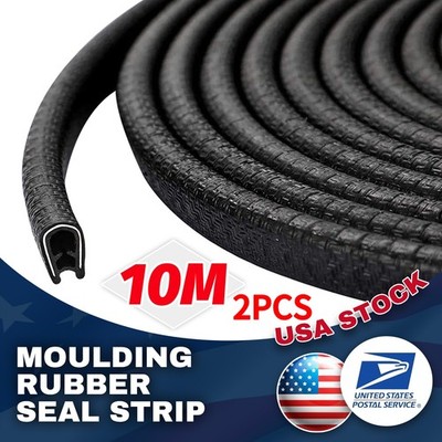 2PCS×10M Rubber Edge Trim U Channel Rubber Seal Strip Rubber Edge Protector Trim