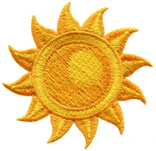 Yellow Fabric Iron On Applique Patch for Jackets Bags and Hats