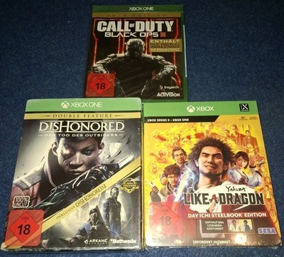 3× XBOX ONE Spielesammlung/ COD/ Dishonored/ Yakuza