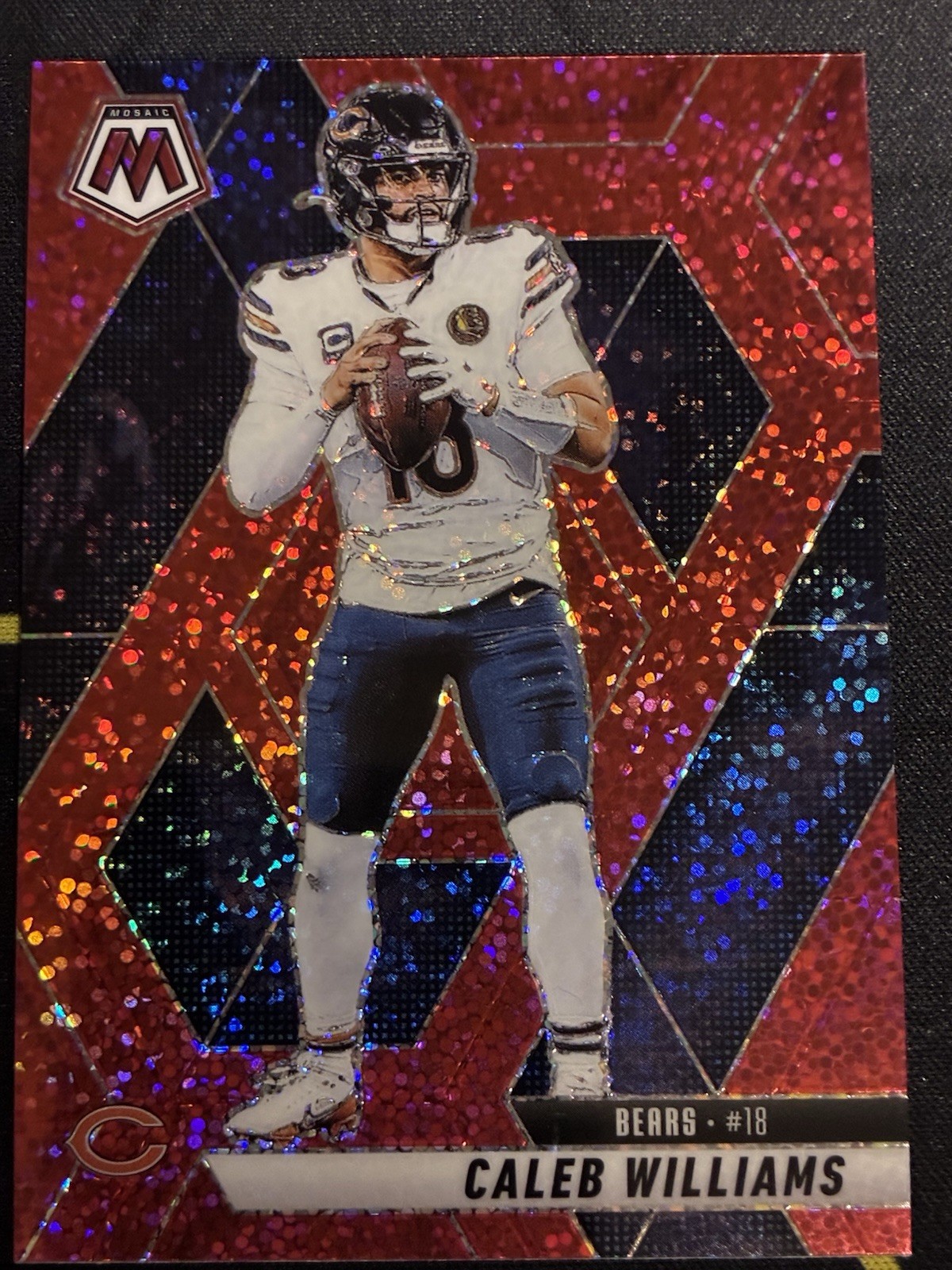 2025 Panini Mosaic #22 Caleb Williams Red Sparkle