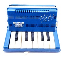 Vintage Blue Emenee Childrens Accordion Squeeze Box Instrument Plastic
