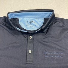 NWT Rhone Polo Shirt Men's Large Navy Blue Golf Grant Thornton Invitational Logo