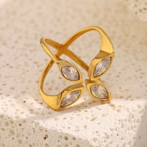 Authentic 18K Gold Plated Four Serpent Adjustable Open Band Snake Ring
