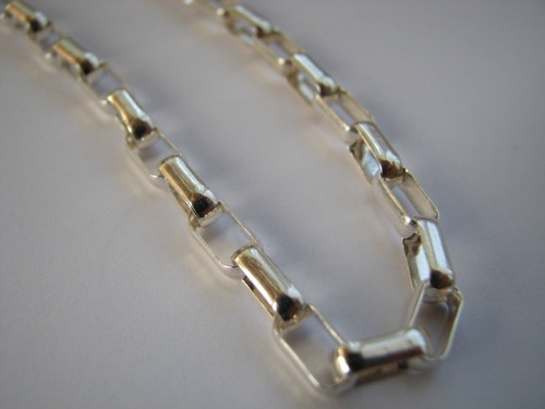 Sterling Silver 36 inch Long Oval Rolo Chain Necklace with Lobster Clasp Solid - Picture 3 of 3