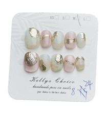 Premium Press On Nails Size MEDIUM,  Super Sh...