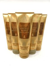 Bath And Body Works 5 Pc GOLDEN BERRY MISTLETOE Body Cream 8 Oz New 