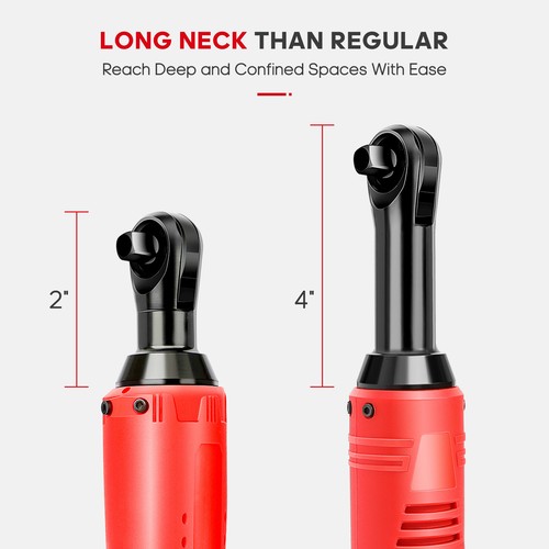 3/8" Extended Cordless Ratchet Wrench 45 ft-lbs 400RPM 2 Battery & 7 Sockets - Picture 6 of 9