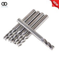 5 Pcs 1/4" 4 Flute 3/4" LOC 2-1/2" Overall Length Carbide End Mill- TiALN COATED