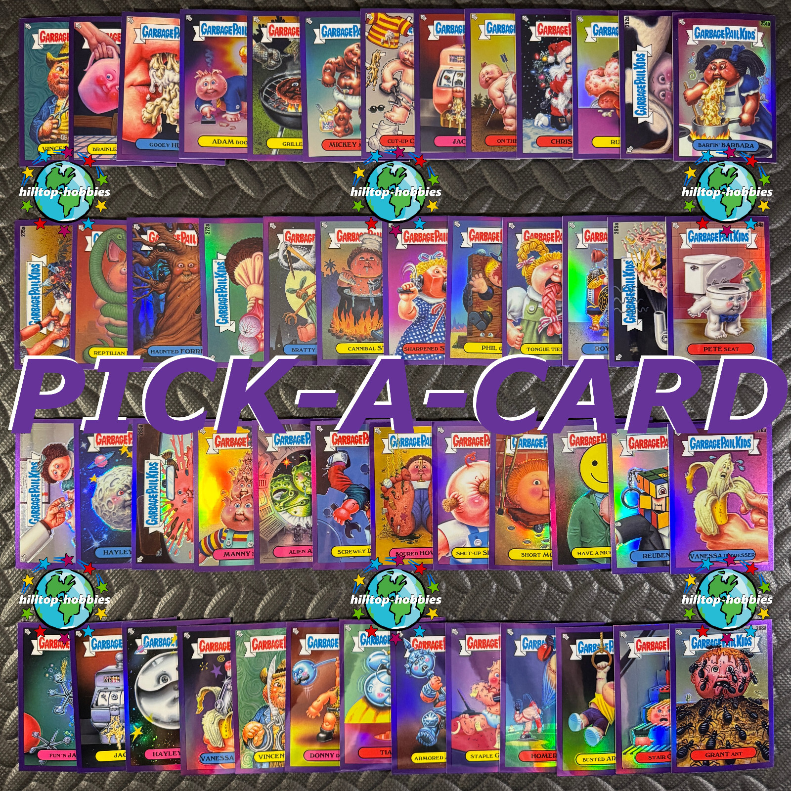 GARBAGE PAIL KIDS 2025 CHROME SERIES 7 PURPLE REFRACTOR PICK-A-CARD 251A-AN8B