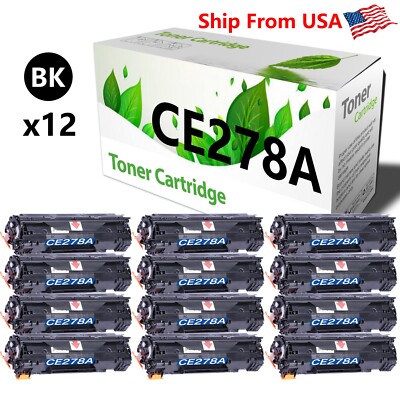 12PK CE278A Ink Cartridge for Laser Jet Pro-P1606 M1536dnf Printer