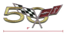 HEARTBEAT of AMERICA VETTE RACING CORVETTE 50th ANNIVERSARY Iron-on 5" PATCH