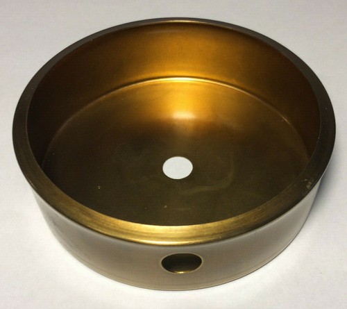 New 5" Diameter Modern Style Solid Spun Brass Lamp Base, Antique Finish #BB061A - Picture 4 of 4