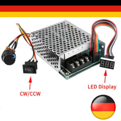 DC 10-55V Motor Drehzahlregler Reversible Schalter 12V 24V 36V 60A PWM CW/CCW DE