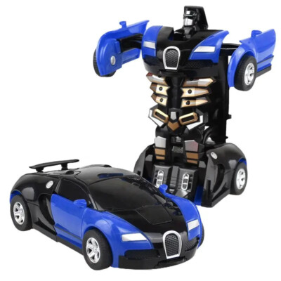 2 Transformer Autos Rückzieh-Mechanismus, Verformung(siehe Bild)1Blau und 1Rot