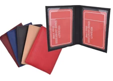 Genuine Leather 2 License Holder Credit Card ID Business Card Wallet USA SELLER