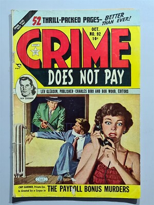 KRIMINALITÄT ZAHLT NICHT #92 VG- (3,5) OKTOBER 1950 LEV GLEASON