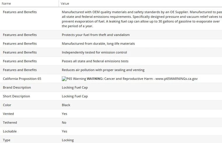 MotoRad MGC783 Fuel Tank Cap for AM GENERAL DJ5 1974 L6-3.8L - Image 2 of 4
