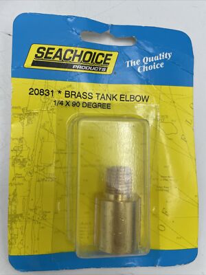 Marine Fuel Fitting Tank Elbow 1/4'' x 90° Male Female Low Space Brass Seachoice 