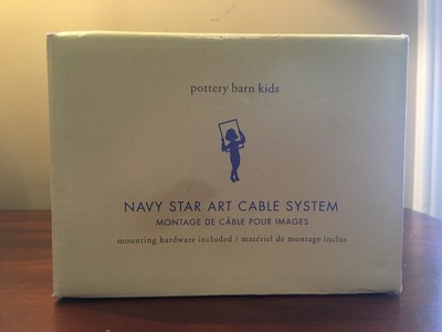New Pottery Barn Kids Navy Star Art Cable System Display Art Work