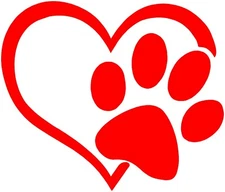 Dog Lover decal sticker paw print heart dog vinyl pet puppy car windows
