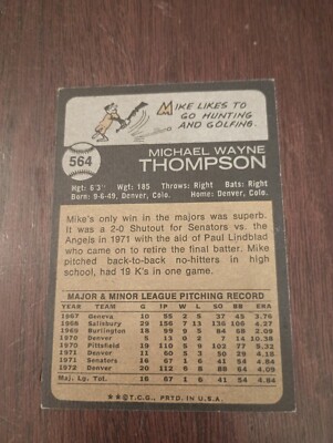1973 Topps #564 Mike Thompson (EX+) | eBay