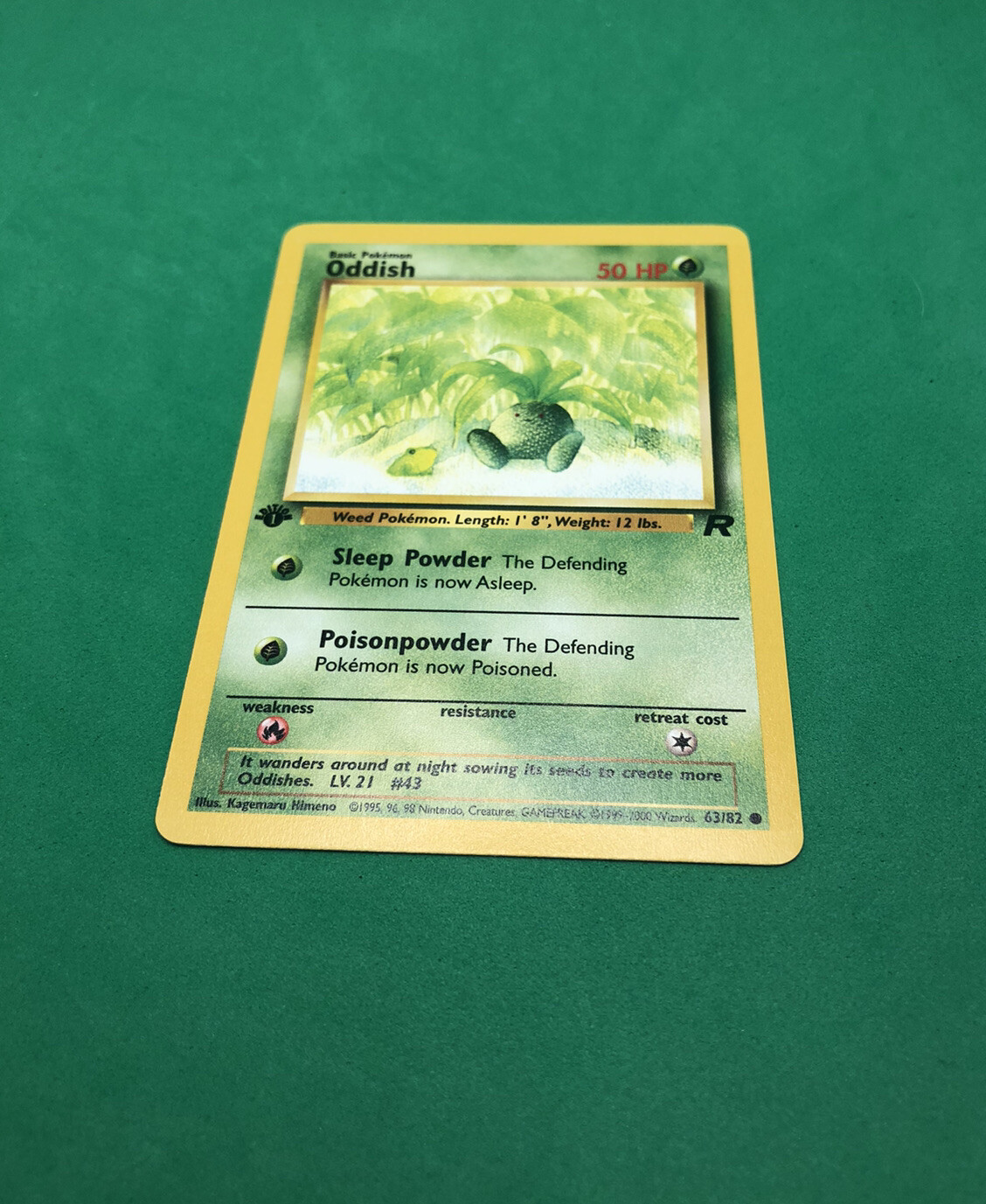 Oddish - 63/82 - 1st Edition - Team Rocket - Pokemon - Unplayed NM