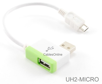 USB 2.0 Pigtail HUB with Micro USB and Passthrough USB 2.0 Type-A connector