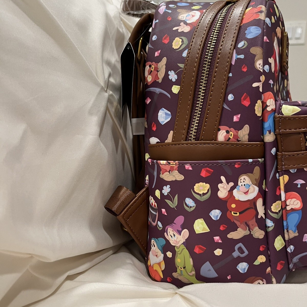Loungefly Purple Brown Snow White Seven Dwarfs Mini Backpack Loungefly Snow White And The Seven Dwarfs Doc | Mercari main image 2