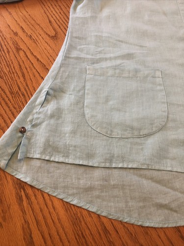 Blouse tunique grande taille coton bleu clair 100% lin manches 3/4 côté Click by Color me - Photo 6/11