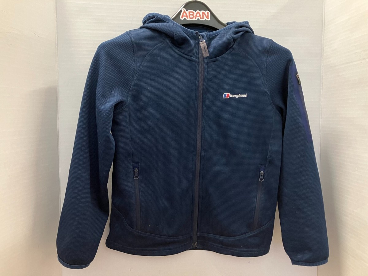 Berghaus Kids Unisex Activewear Hooded Fleece Full Zip Jacket Navy