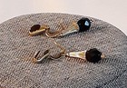 Black Glass Faceted Bead Double Strand Necklace with Earrings — photo 8